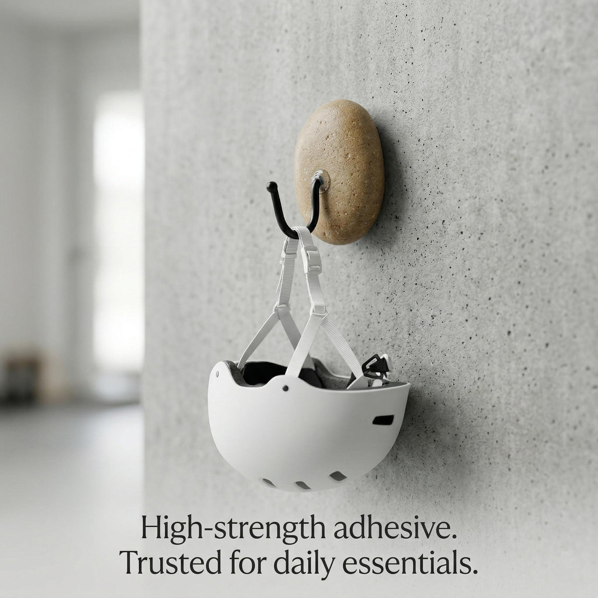 Wall Hooks - No Drill Natural Stone Wall Hooks – natural stone wall hook or rack – alternate angle