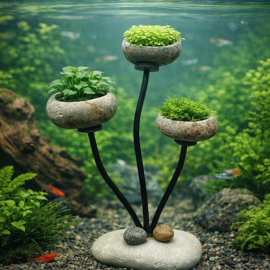 Aquarium Plant Holder Stand – natural stone aquarium accessory – primary product view