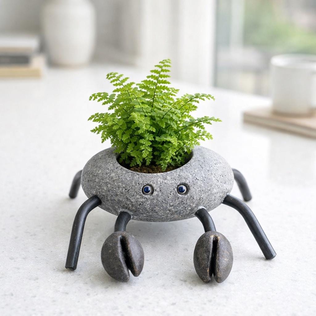 Mini Planter For Succulents – natural stone planter or floral display – alternate angle
