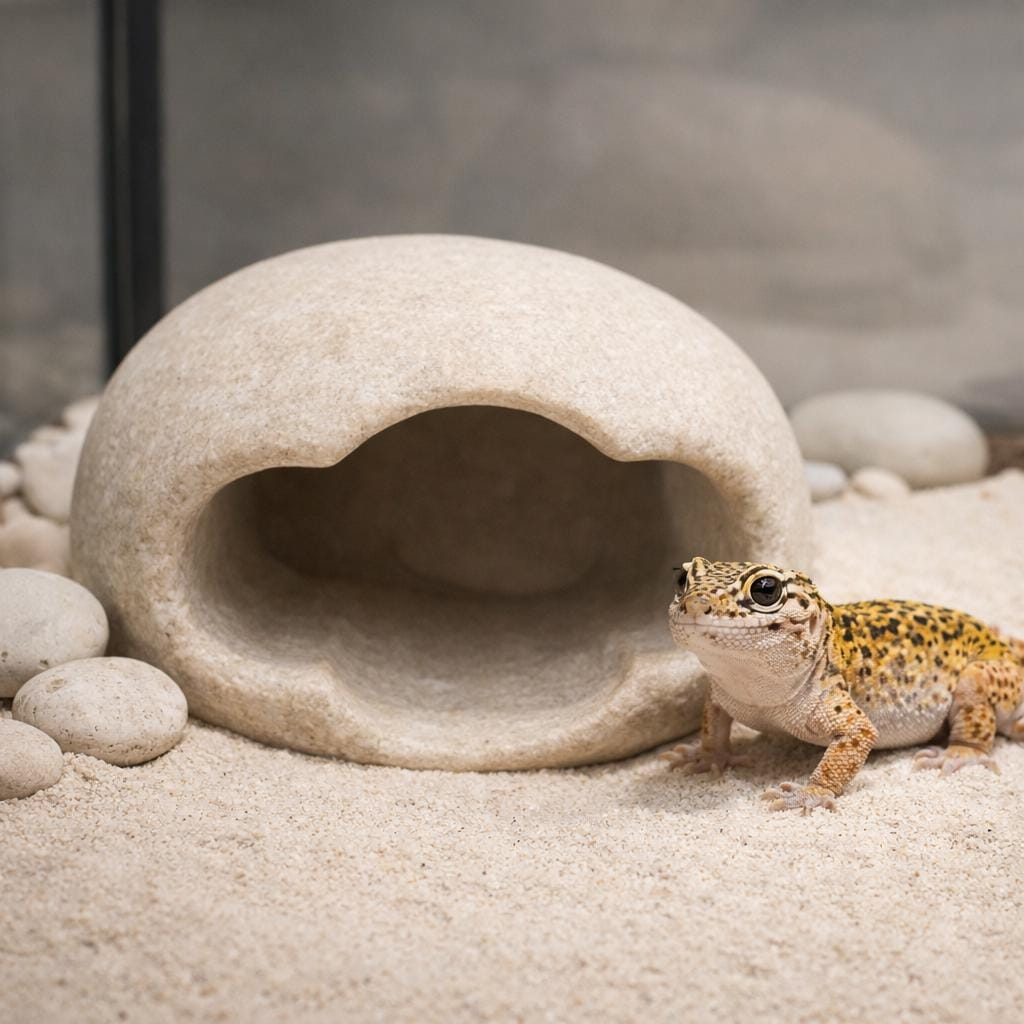 Reptile Hide Natural Stone Cave For Leopard Gecko – natural stone terrarium accessory – product detail