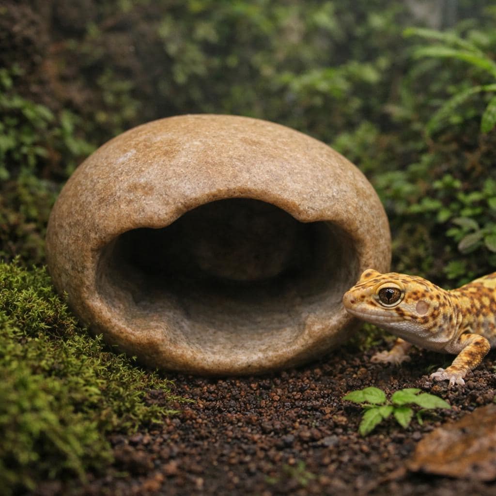 Reptile Hide Natural Stone Cave For Leopard Gecko – natural stone terrarium accessory – product detail