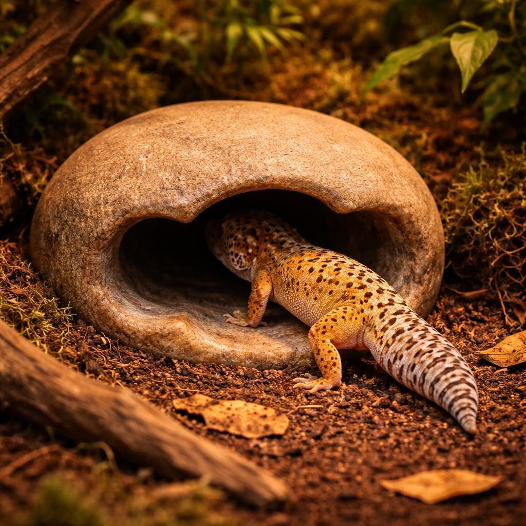 Reptile Hide Natural Stone Cave For Leopard Gecko – natural stone terrarium accessory – alternate view