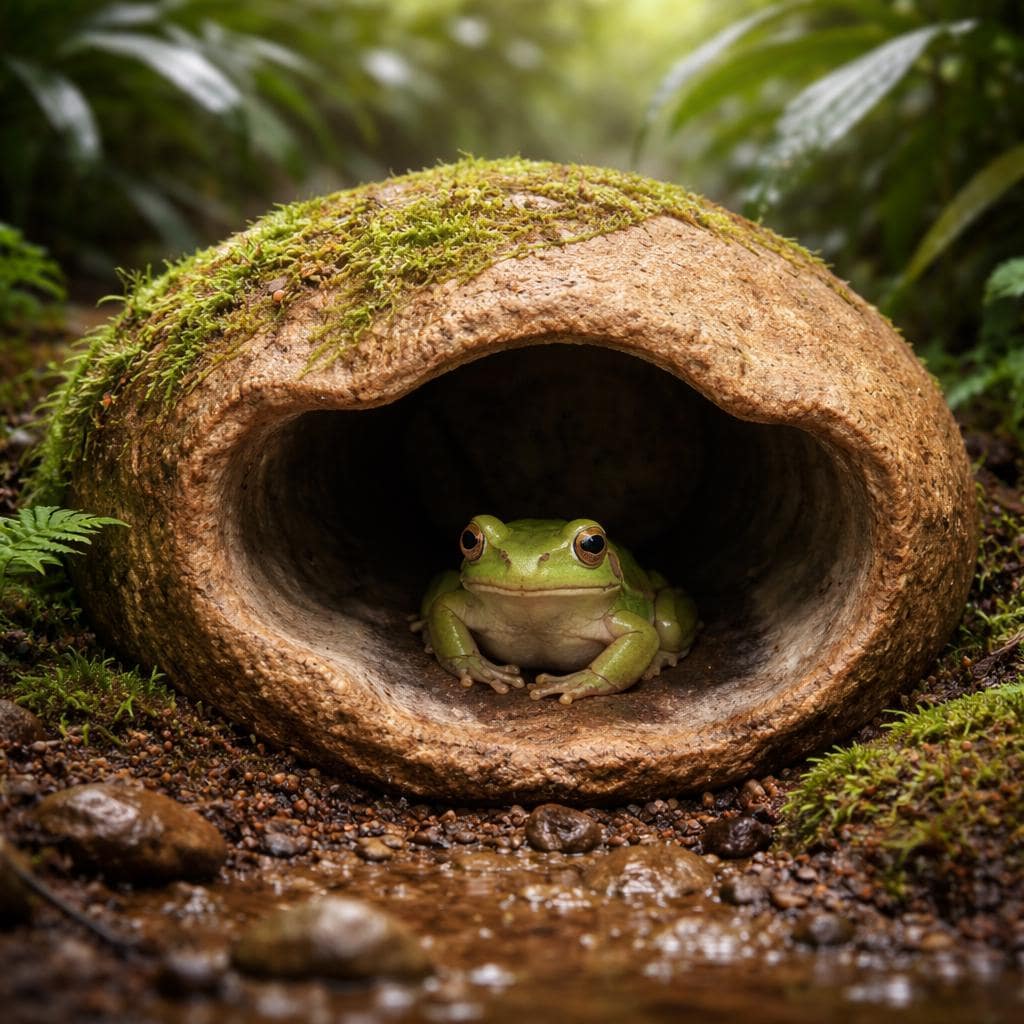 Hide Cave For Mini Frogs – natural stone terrarium accessory – product detail