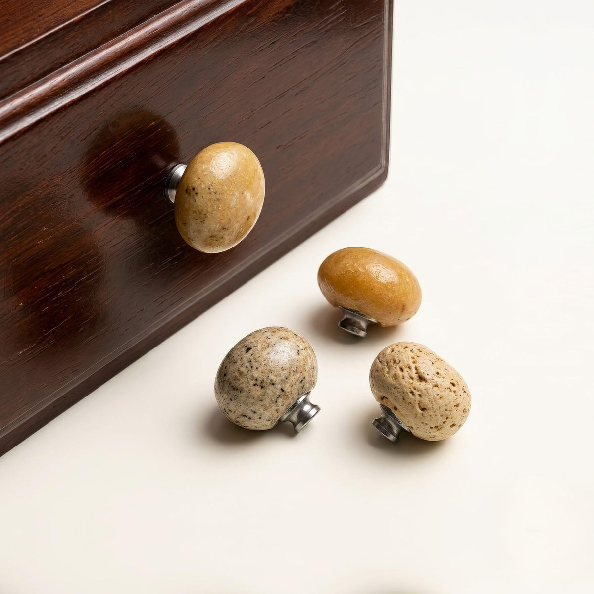Cabinet Knobs - Natural Stone Cabinet Knob – natural stone wall hook or rack – alternate product view