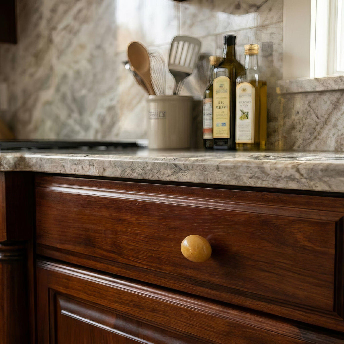 Cabinet Knobs - Natural Stone Cabinet Knob – natural stone wall hook or rack – alternate angle