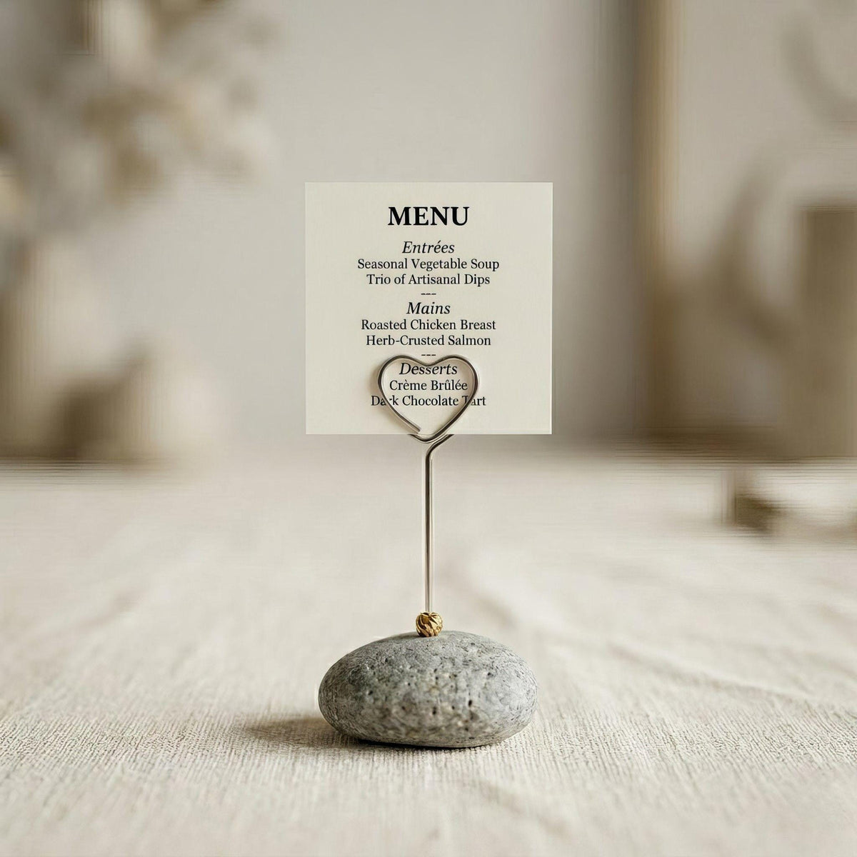 Natural Stone Menu Holder – natural stone kitchen and dining accessory – alternate angle
