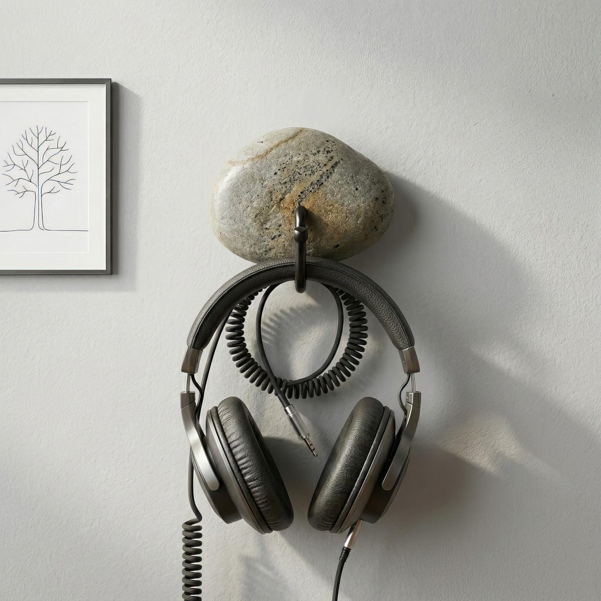 No-Drill Natural Stone Wall Hooks – natural stone wall hook or rack – alternate view