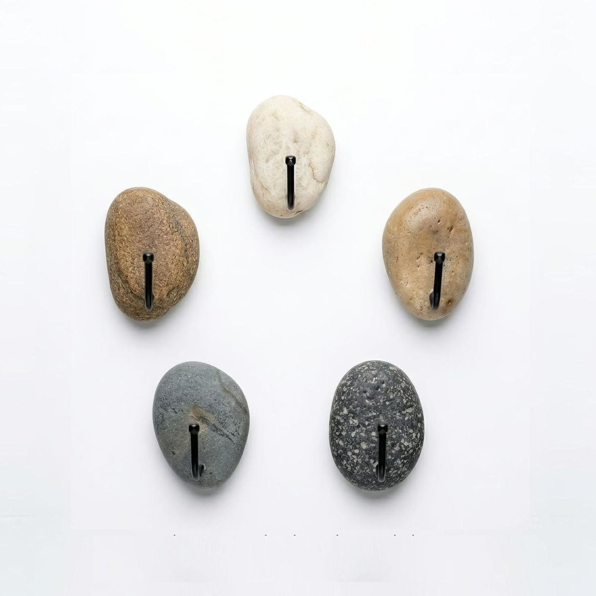 No-Drill Natural Stone Wall Hooks – natural stone wall hook or rack – primary product view