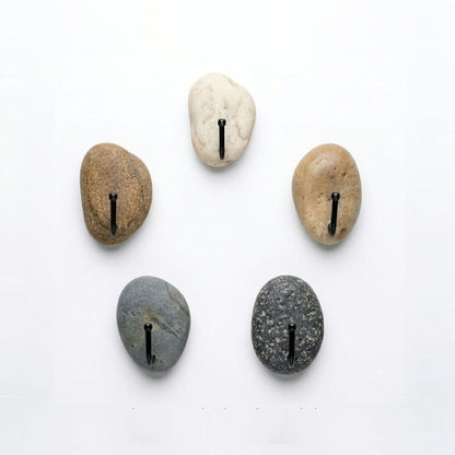 No-Drill Natural Stone Wall Hooks – natural stone wall hook or rack – primary product view