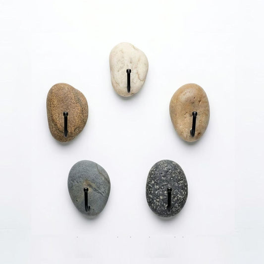 No-Drill Natural Stone Wall Hooks – natural stone wall hook or rack – primary product view