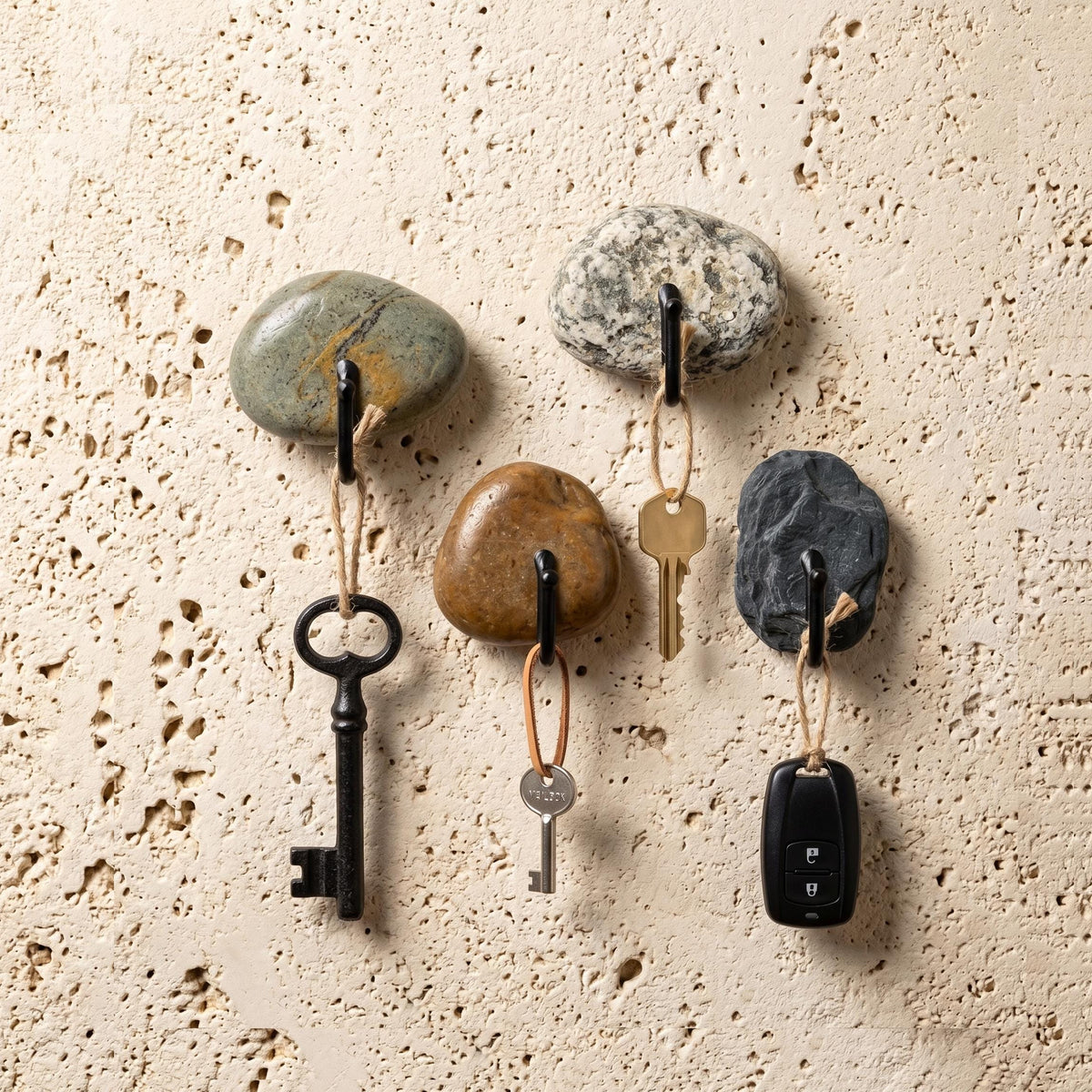 Natural Stone Key Holder For Wall – natural stone wall hook or rack – primary product view