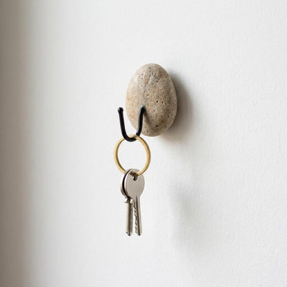 Natural Stone Key Hooks For Wall – natural stone wall hook or rack – alternate product view