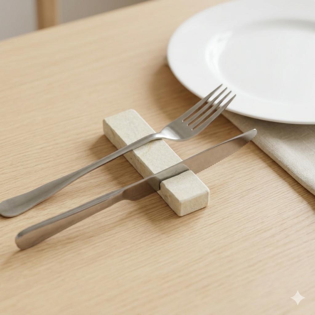 Cutlery Rest Blocks – natural stone kitchen and dining accessory – product detail