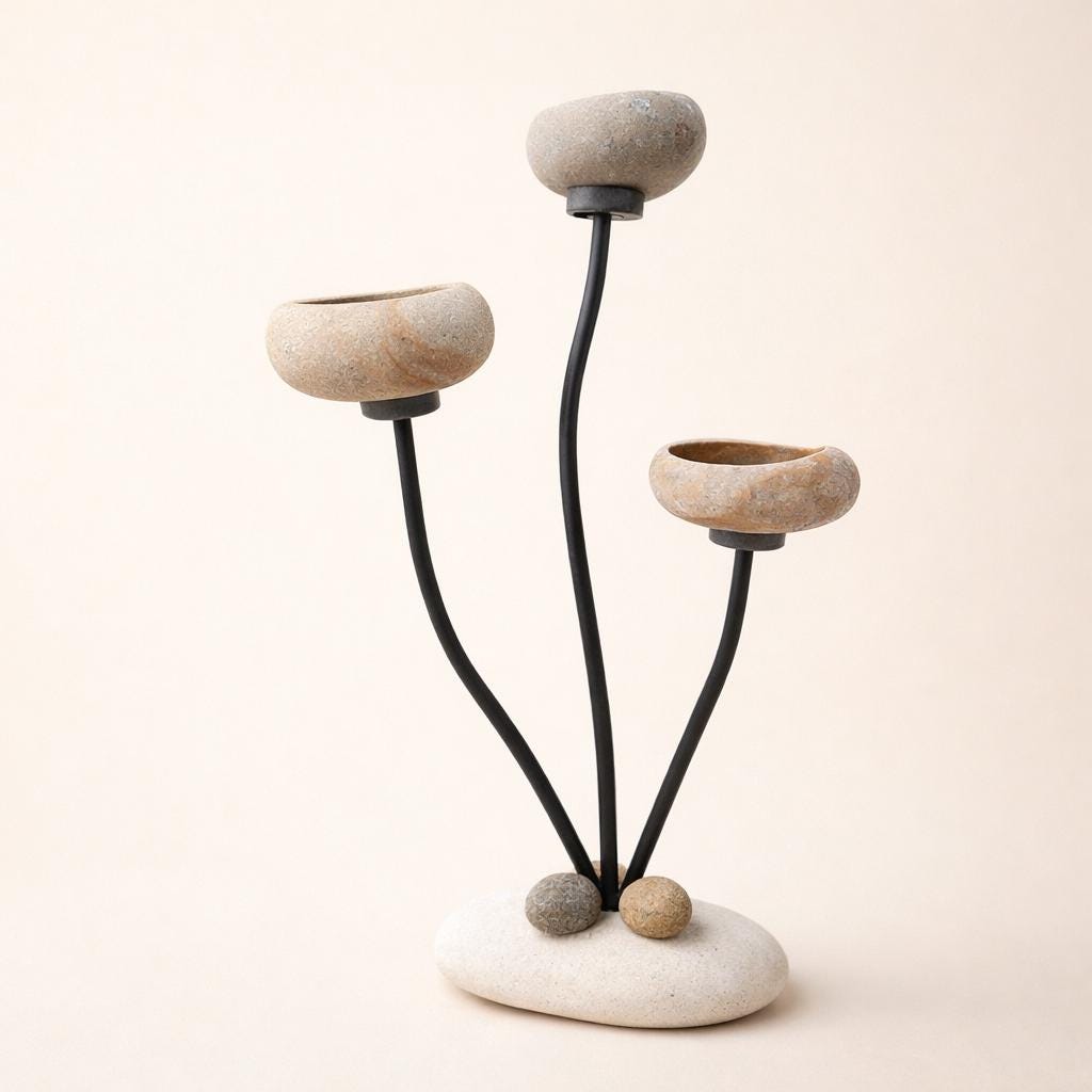 Aquarium Plant Holder Stand – natural stone aquarium accessory – alternate angle
