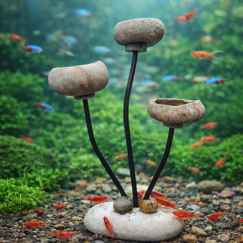 Aquarium Plant Holder Stand – natural stone aquarium accessory – alternate angle