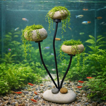 Aquarium Plant Holder Stand – natural stone aquarium accessory – product detail
