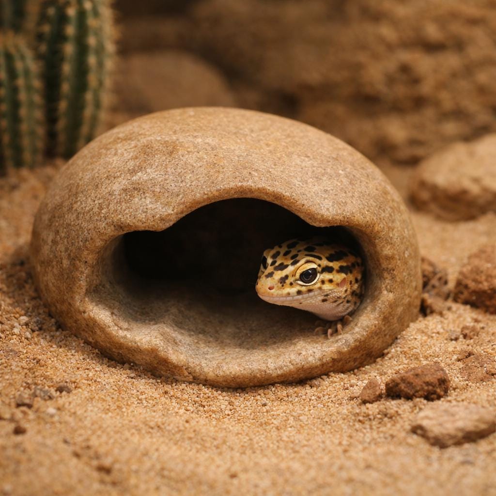 Reptile Hide Natural Stone Cave For Leopard Gecko – natural stone terrarium accessory – alternate angle