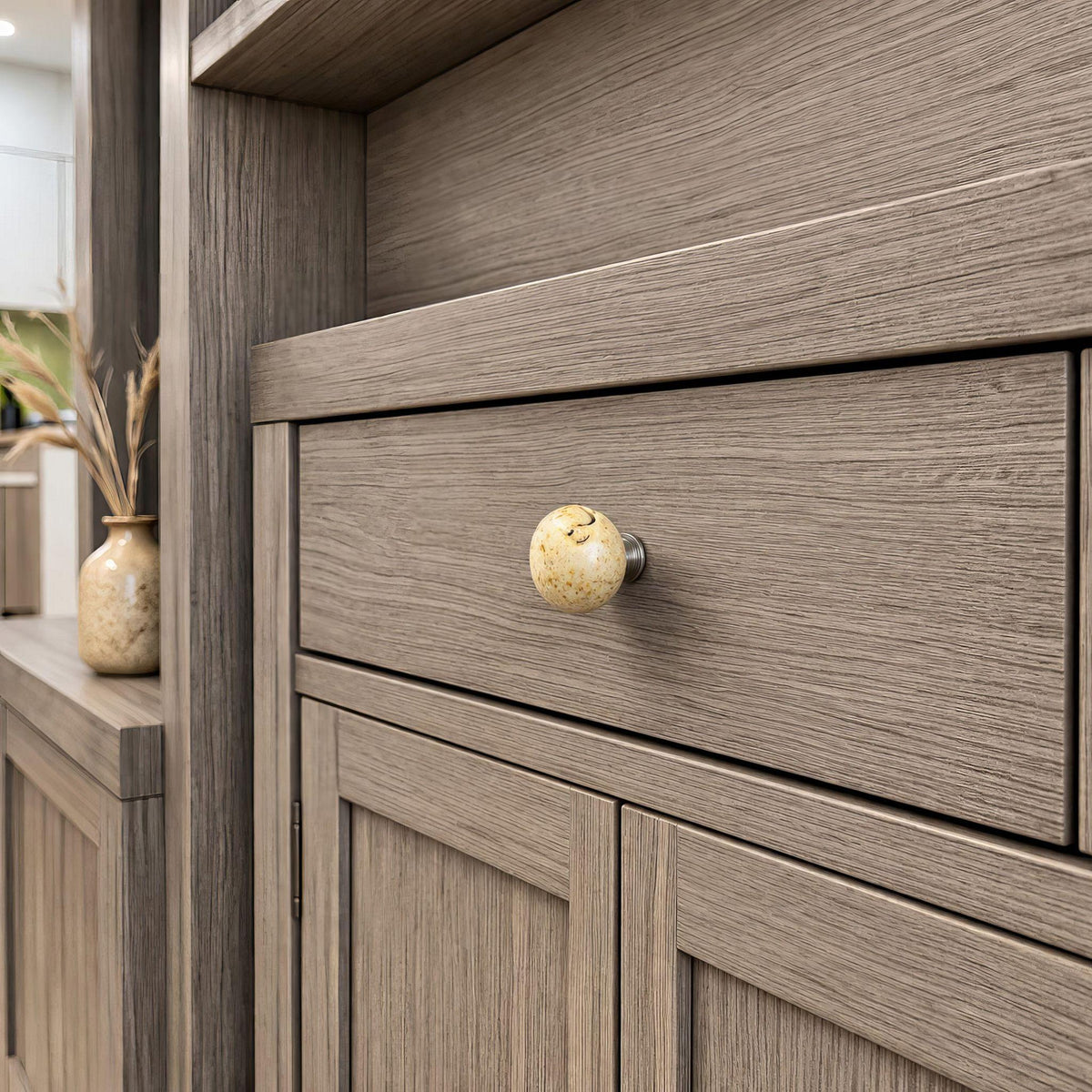 Cabinet Knobs - Natural Stone Cabinet Knob – natural stone wall hook or rack – alternate angle