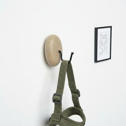 No-Drill Natural Stone Wall Hooks – natural stone wall hook or rack – alternate angle