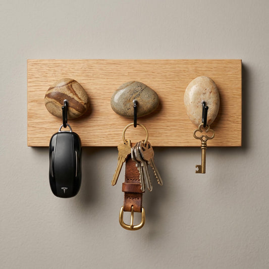 Natural Stone Key Hooks For Wall – natural stone wall hook or rack – primary product view
