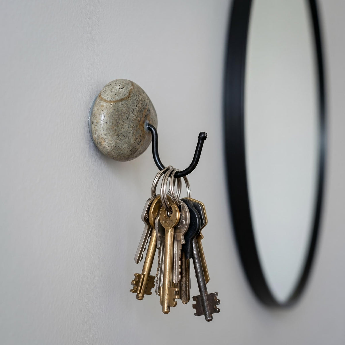 Natural Stone Key Rack For Wall – natural stone wall hook or rack – alternate angle
