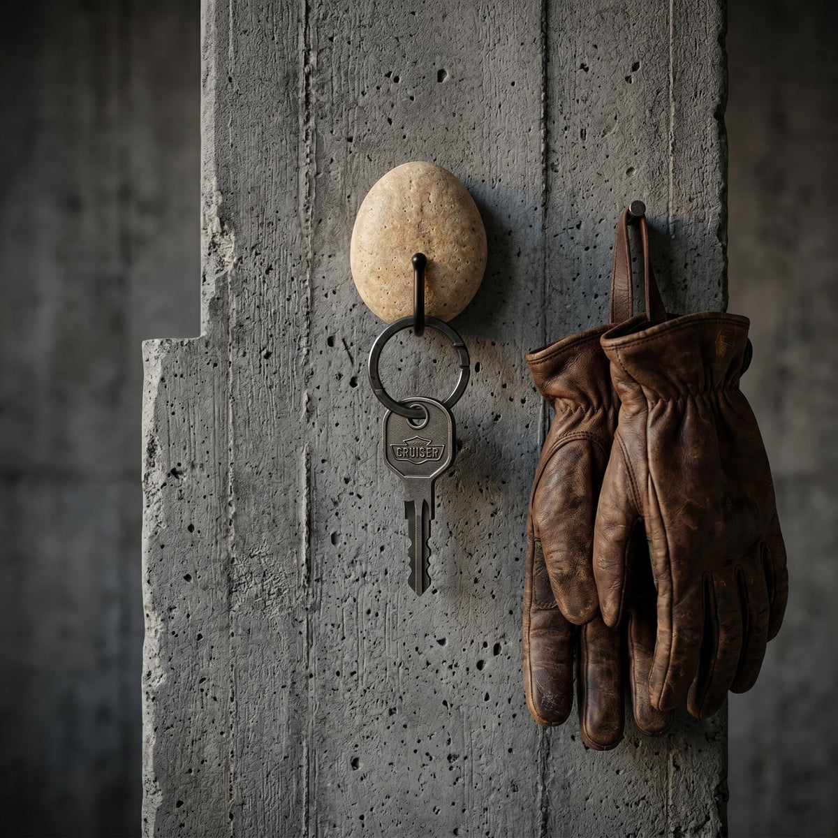 Natural Stone Key Rack For Wall – natural stone wall hook or rack – alternate view