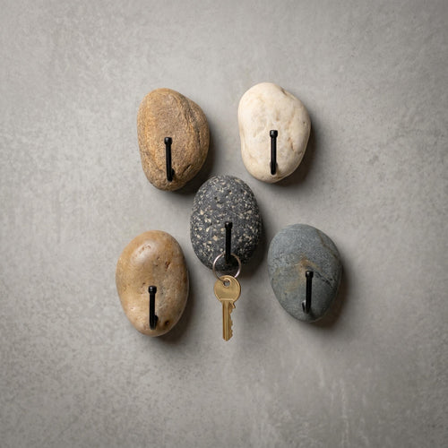 Rustic Key Holder – natural stone wall hook or rack – primary product view