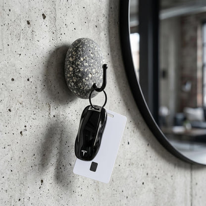 Rustic Key Holder – natural stone wall hook or rack – alternate view