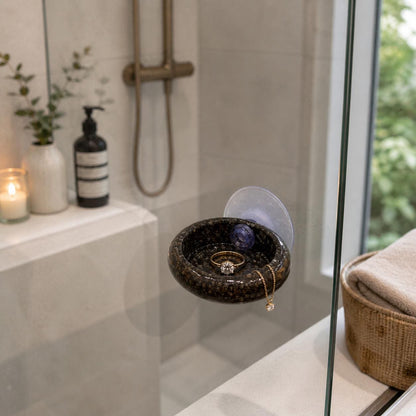Ring Holder Bathroom – natural stone bathroom accessory – alternate view