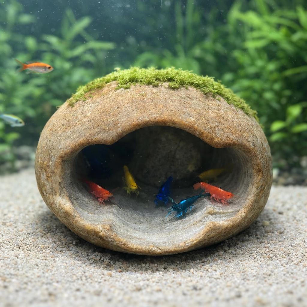Natural Stone Aquarium Cave - Fish Hide – natural stone aquarium accessory – alternate view