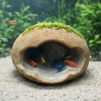 Natural Stone Aquarium Cave - Fish Hide – natural stone aquarium accessory – alternate view