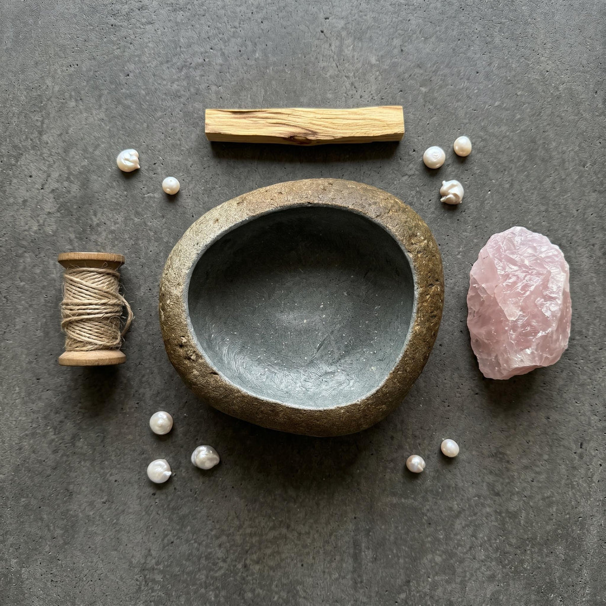 Natural Stone Offering Bowl For Meditation Altar – natural stone mindful home accent – product detail