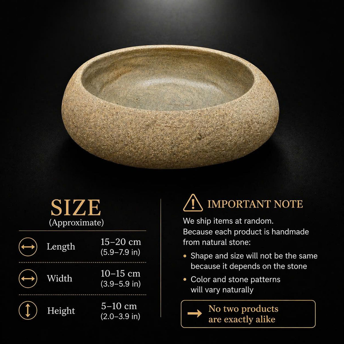 Natural River Stone Prayer Bowl – natural stone mindful home accent – alternate angle