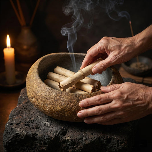 Natural River Stone Prayer Bowl – natural stone mindful home accent – primary product view