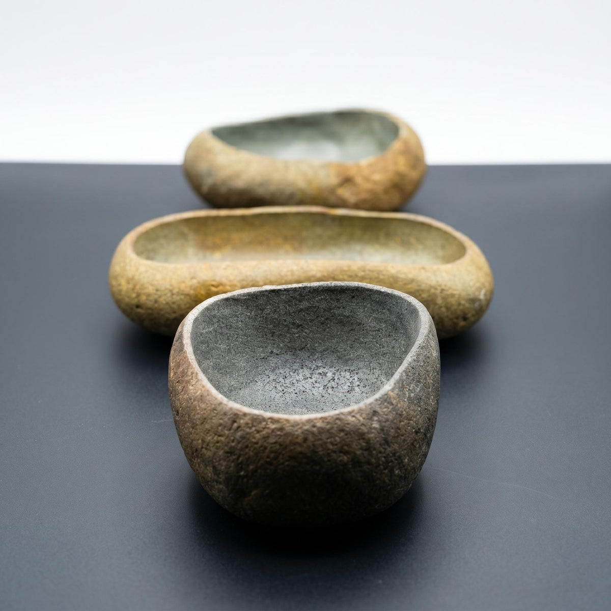 Natural River Stone Prayer Bowl – natural stone mindful home accent – alternate view