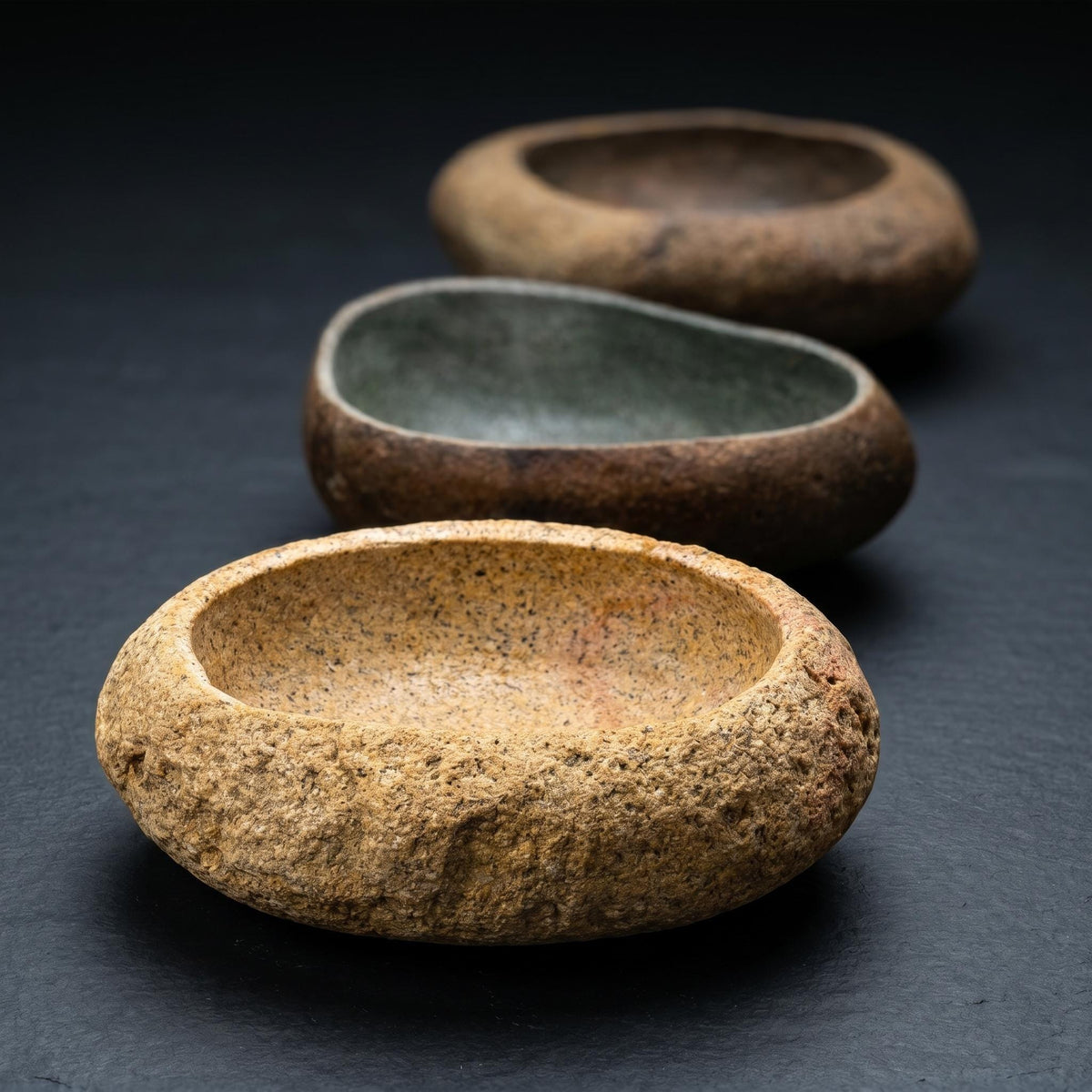 Natural River Stone Prayer Bowl – natural stone mindful home accent – product detail