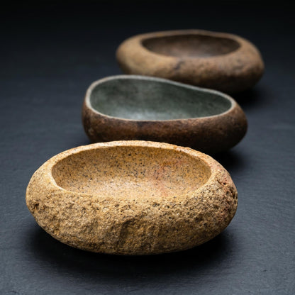 Natural River Stone Prayer Bowl – natural stone mindful home accent – product detail