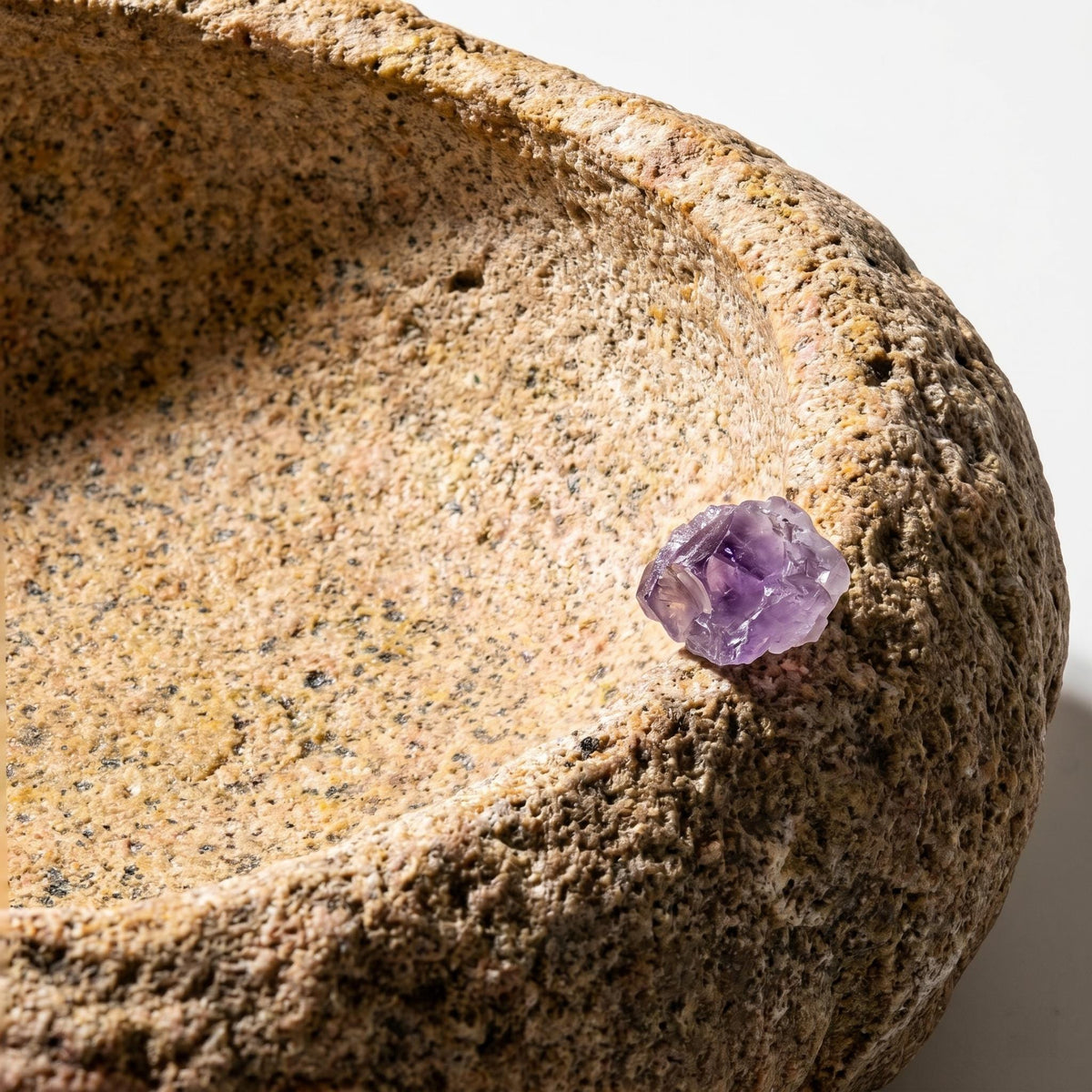 Crystal Bowl - Handmade River Stone Bowl For Crystal Storage – natural stone mindful home accent – alternate angle