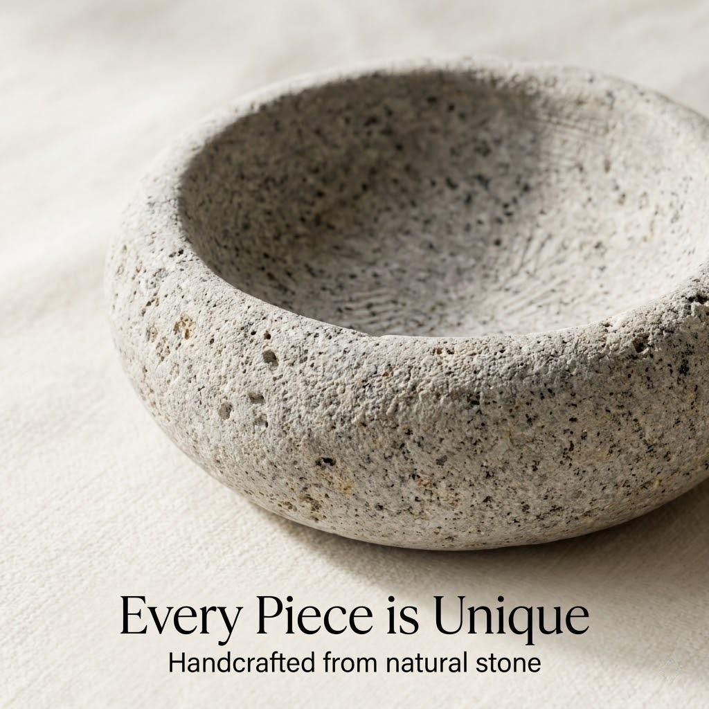 Tiny Cat Bowls - Natural Stone Dish For Freeze Dried Treats – natural stone bird and wildlife accessory – alternate view