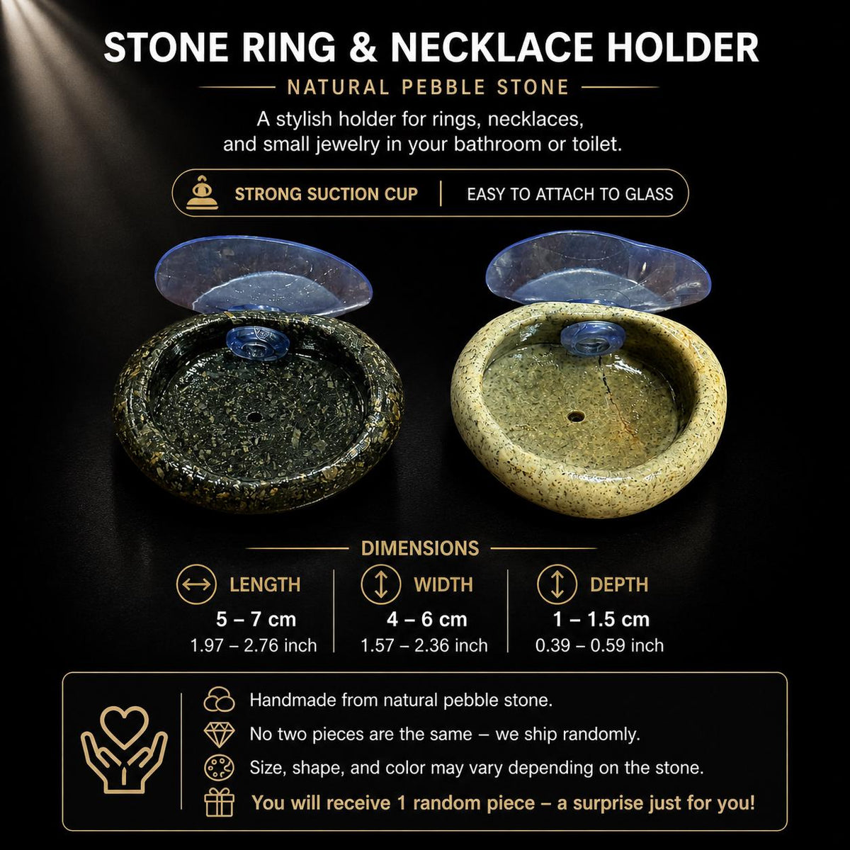 Ring Holder Bathroom – natural stone bathroom accessory – alternate product view