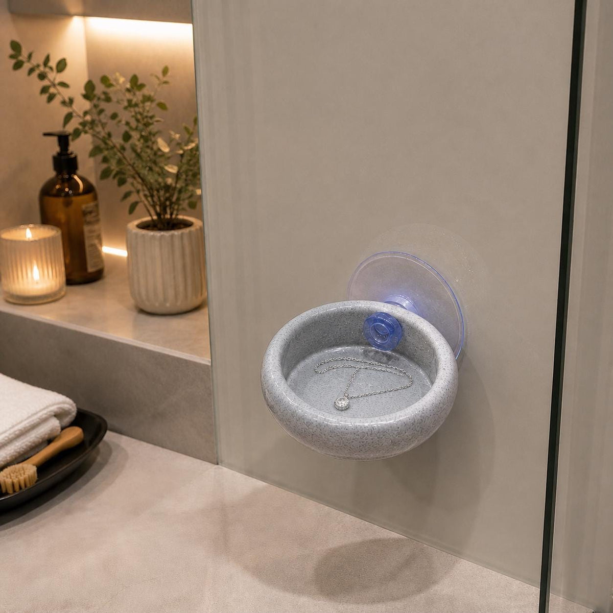 Ring Holder Bathroom – natural stone bathroom accessory – alternate view