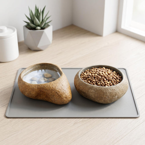 Cat Food Bowl - Heavy Natural Stone No Spill Cat Bowl For Dry – natural stone bird and wildlife accessory – primary product v