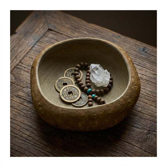 Natural Stone Offering Bowl For Meditation Altar – natural stone mindful home accent – primary product view