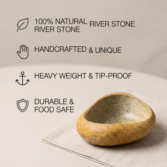 No Spill Dog Food Bowl – natural stone bird and wildlife accessory – alternate product view