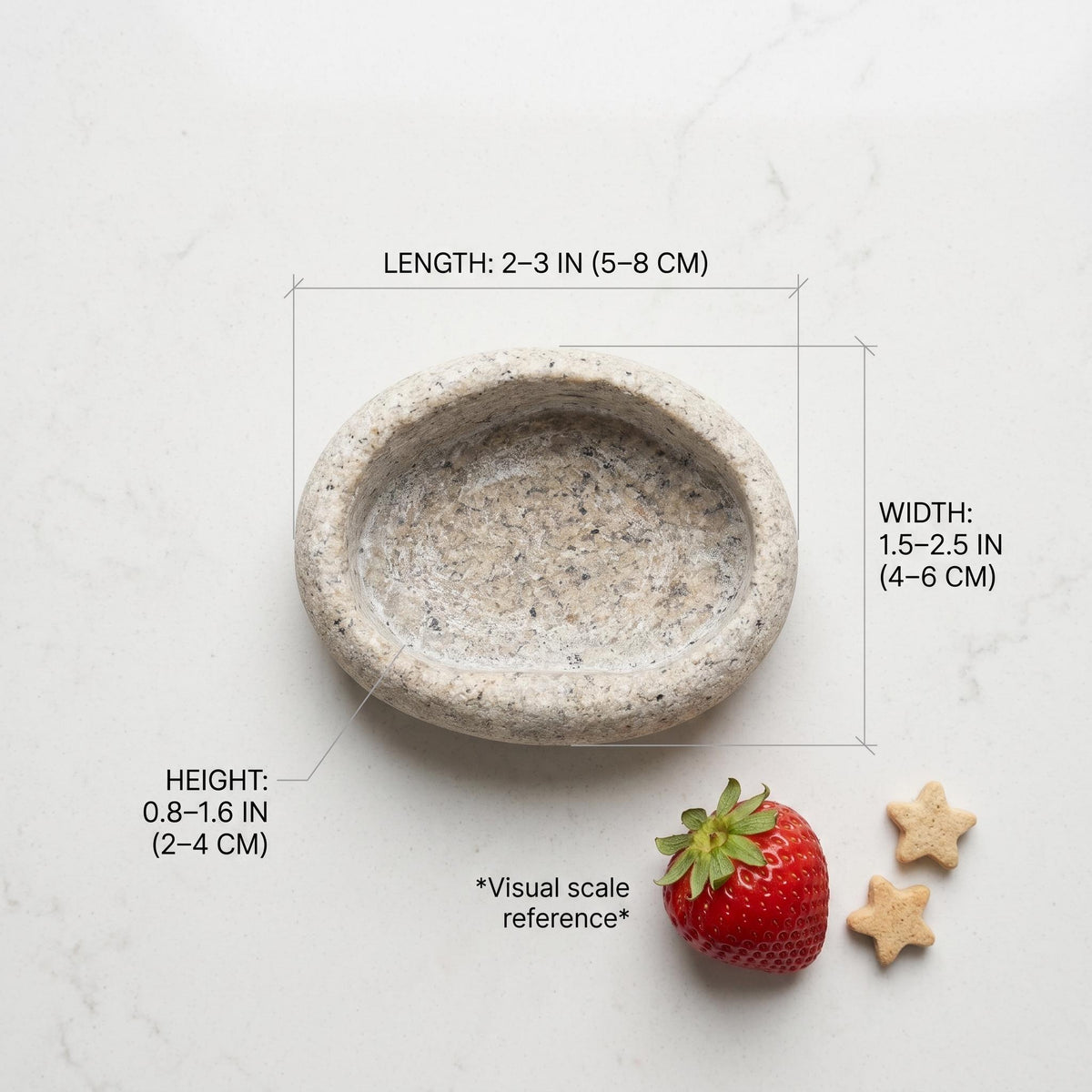 Dog Treat Bowl - Natural Stone Puppy Snack Bowl For Training – natural stone bird and wildlife accessory – detail view