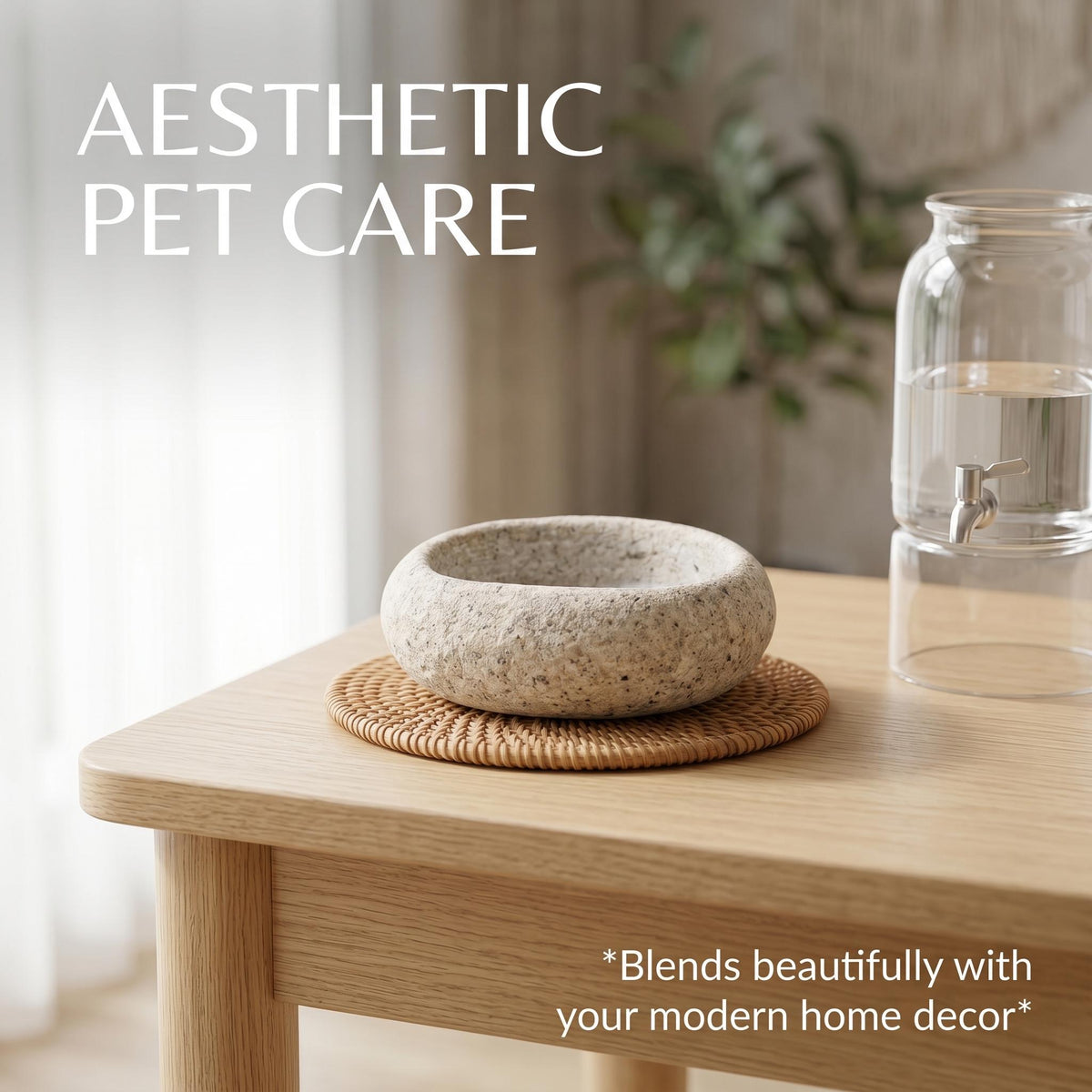 Dog Treat Bowl - Natural Stone Puppy Snack Bowl For Training – natural stone bird and wildlife accessory – alternate angle
