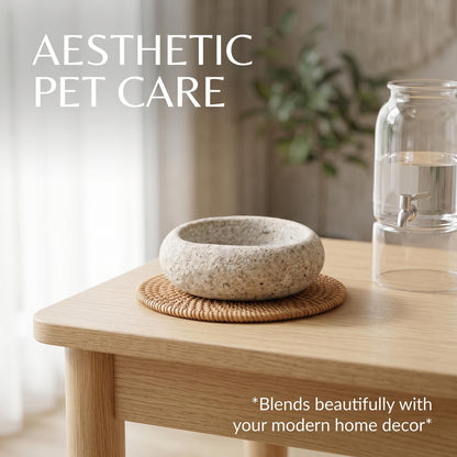Dog Treat Bowl - Natural Stone Puppy Snack Bowl For Training – natural stone bird and wildlife accessory – alternate angle