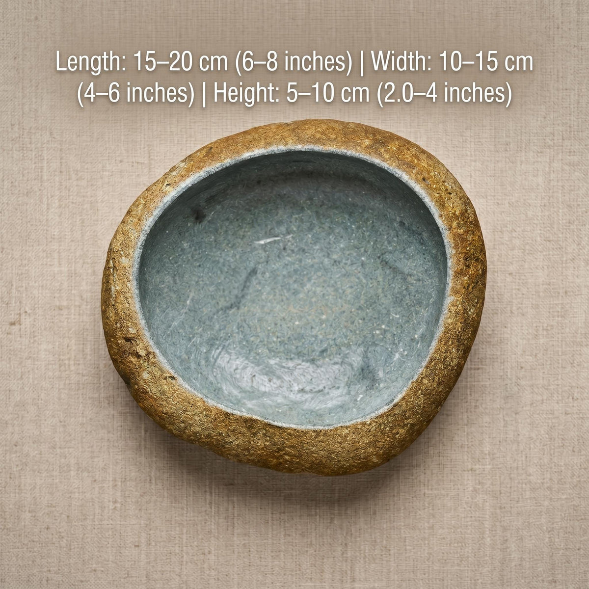 Crystal Bowl - Handmade River Stone Bowl For Crystal Storage – natural stone mindful home accent – alternate angle
