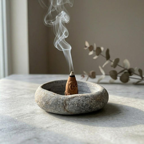Stone Incense Dish – natural stone mindful home accent – primary product view