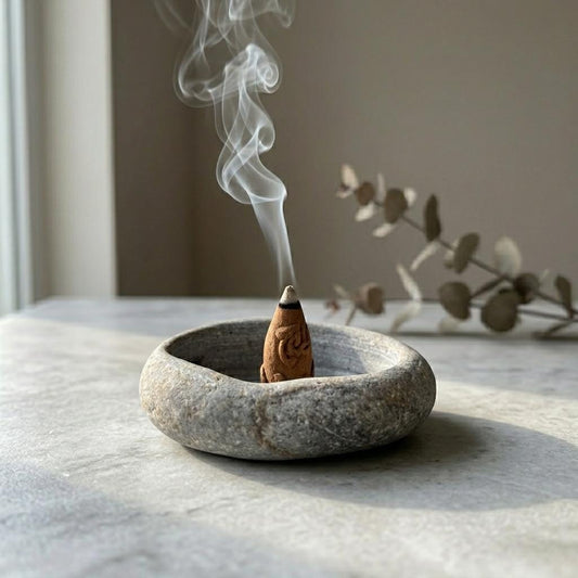 Stone Incense Dish – natural stone mindful home accent – primary product view
